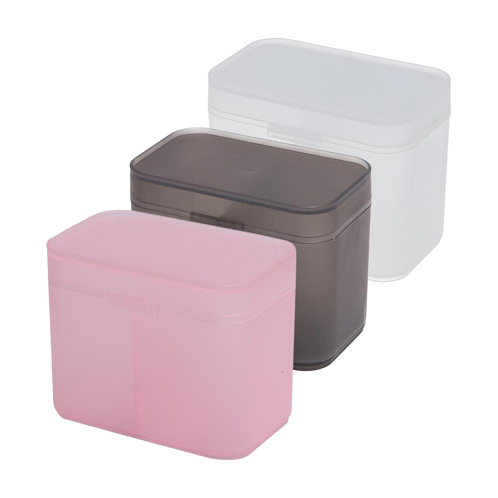 Plastic Organizer Holder Cotton Swab Nail Towels Makeup Pads Storage Clear