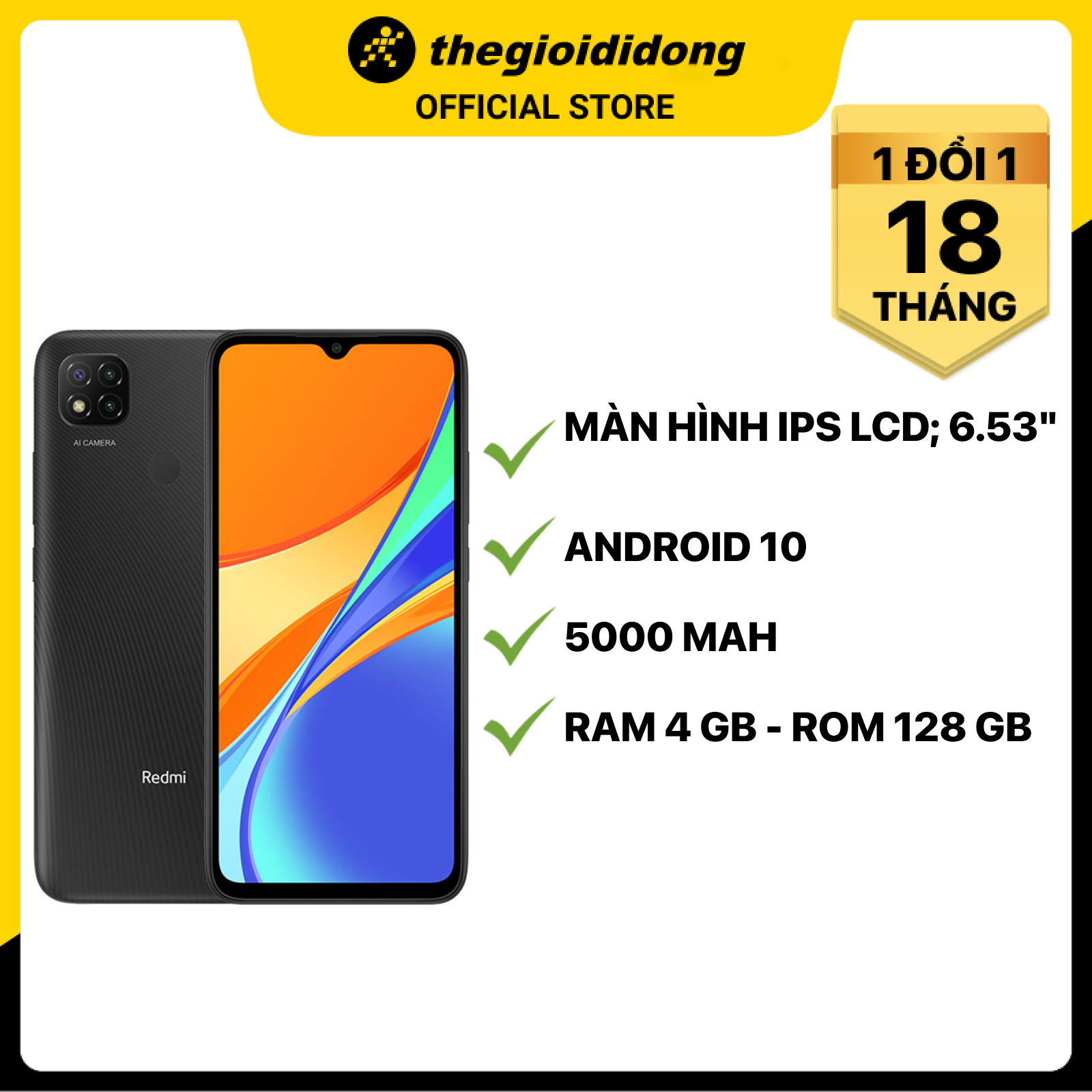 Điện thoại Xiaomi Redmi 9C (4GB/128GB) - Hàng chính hãng