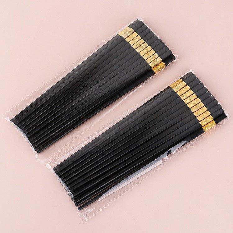 Bộ 10 Đôi Đũa Hợp Kim Mạ Vàng Bền Chắc Chắn SBK152