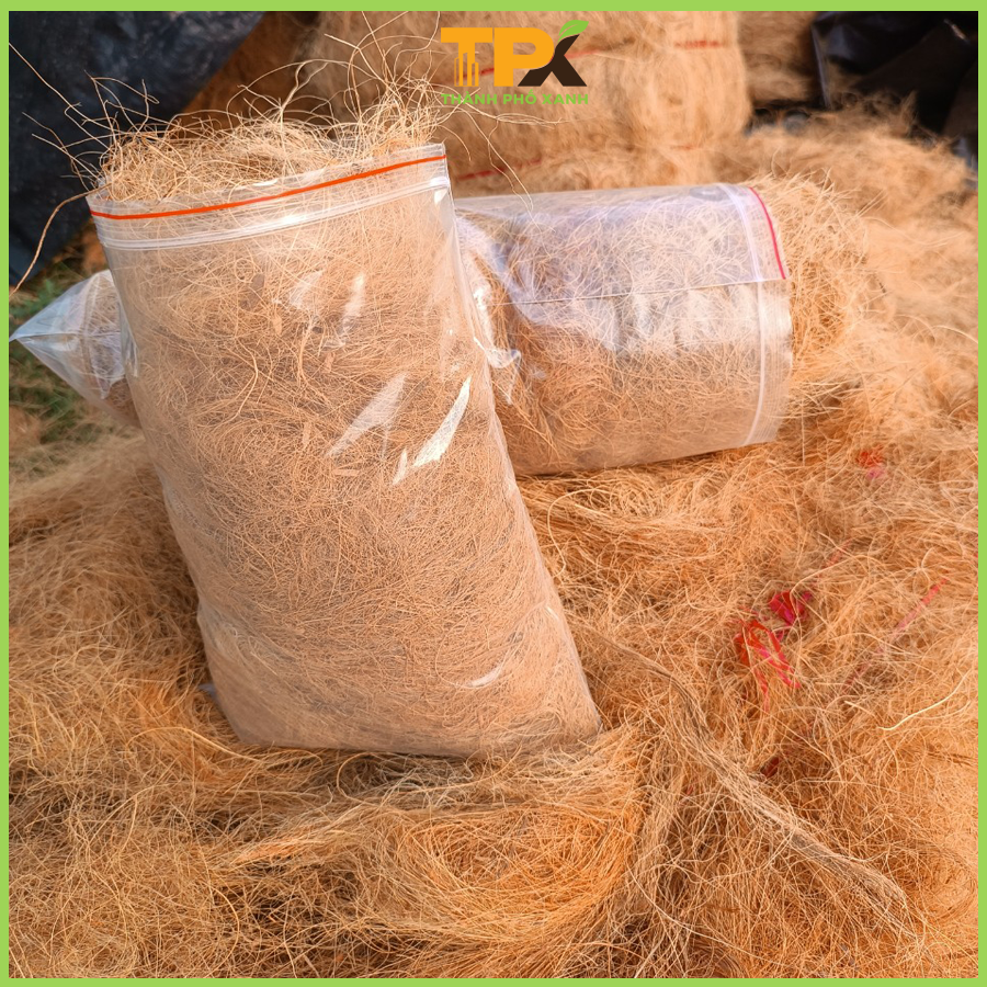1kg chỉ sơ dừa che phủ chậu cây ,rau ,hoa...trồng lan