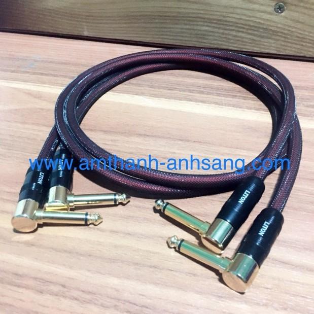 Dây audio Jack 6.5mm cong 2 đầu 02 dây tín hiệu âm thanh dài 1m