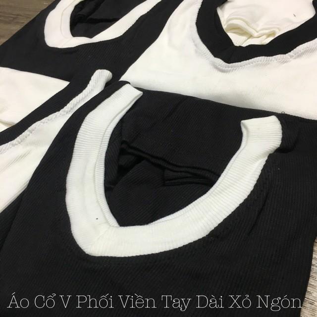 Áo phông nữ dài tay cổ tim thời trang XIXO cao cấp mã ATN0004