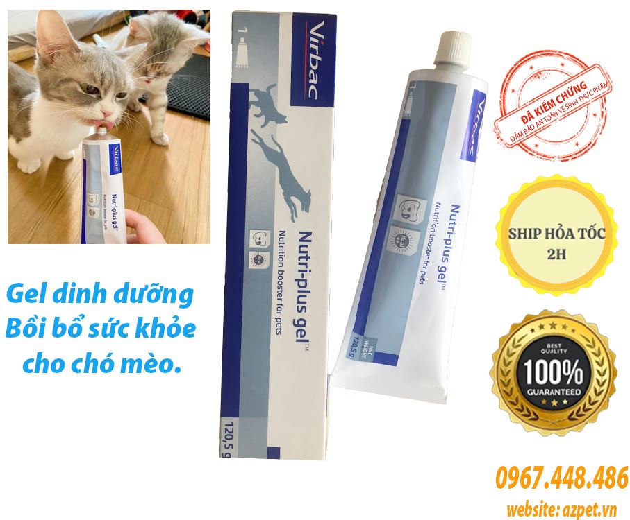 Gel dinh dưỡng cho chó mèo Nutri-plus. Gel Dinh Dưỡng Virbac Megaderm, bồi bổ sức khỏe &amp; mượt lông giảm ngứa.