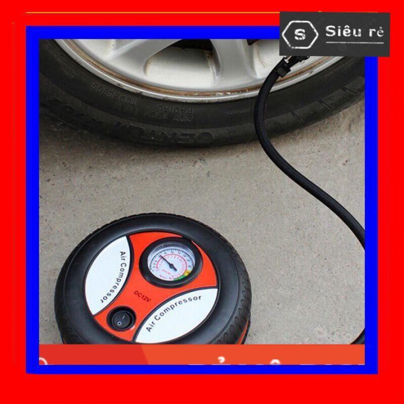 MÁY BƠM LỐP XE HƠI,XE MÁY CÓ ĐỒNG HỒ- 12V Tròn
