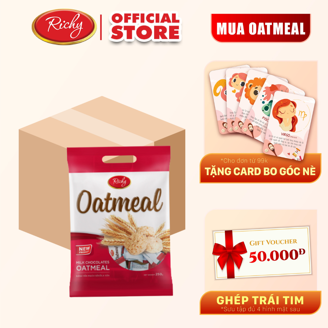 Thùng Bánh Yến Mạch Sữa Oatmeal Richy Thơm Ngậy