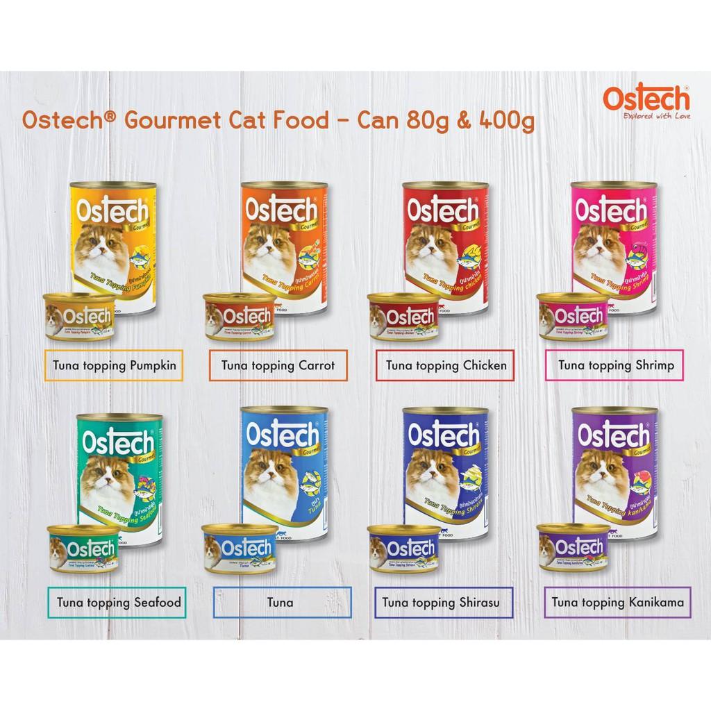 PATE / THỨC ĂN ƯỚT CHO MÈO ĐỦ VỊ 80GR & 400GR - OSTECH GOURMET CAT - THÁI LAN