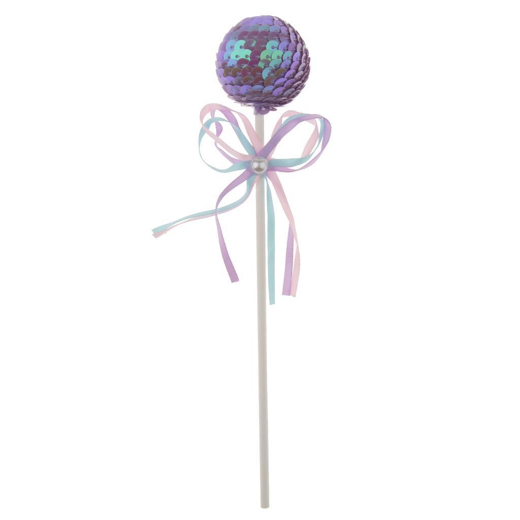 Birthday Party Cake Decoration Colour Sequined Ball Topper Sticks