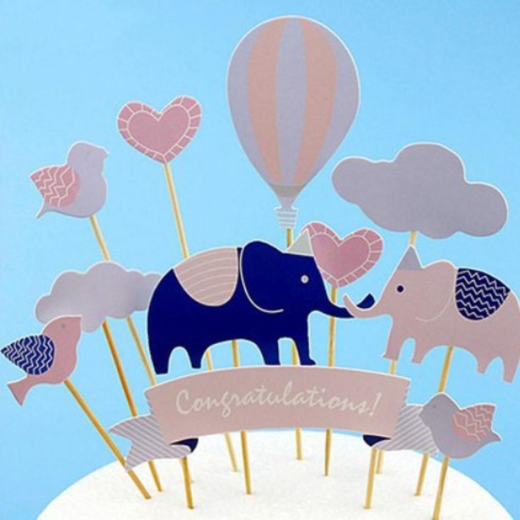 6 Bag Congratulation Cupcake Picks Cake Toppers for Children Birthday Party