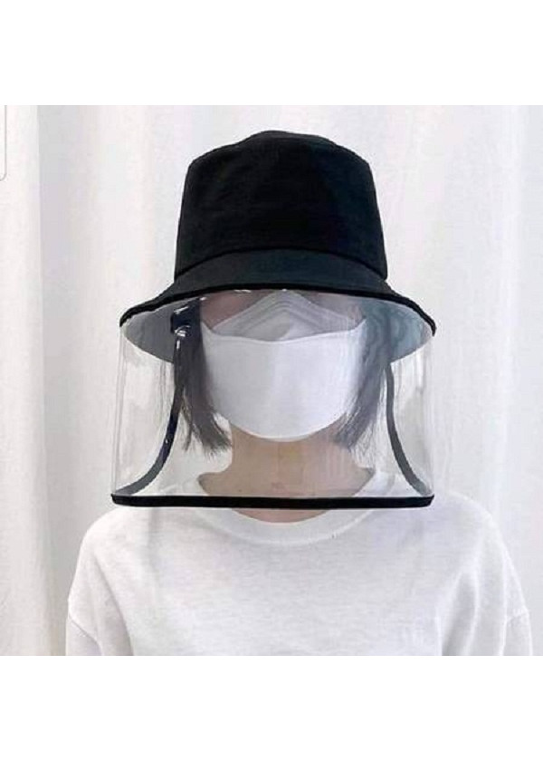 Mũ vải vành tròn có tấm kính chống dịch chống bụi