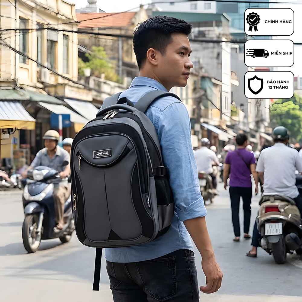Balo laptop chống sốc đa năng thời trang cao cấp Xbags XB 2004 tiện ích đi học đi làm năng động cá tính, nhiều ngăn!
