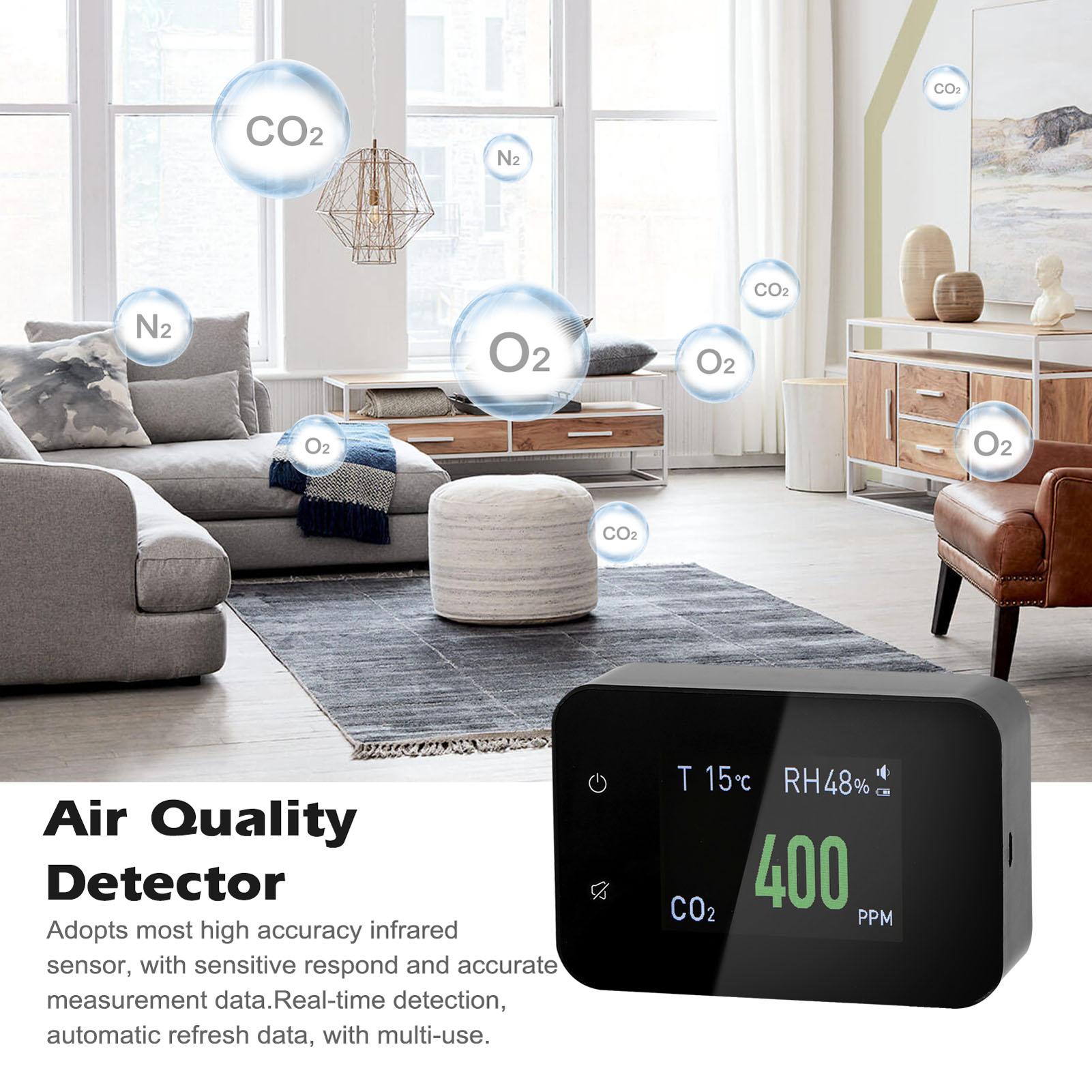 Household Air Quality Detector Multifunctional CO2 Tester with Carbon Dioxide Value Electricity Quantity Temperature