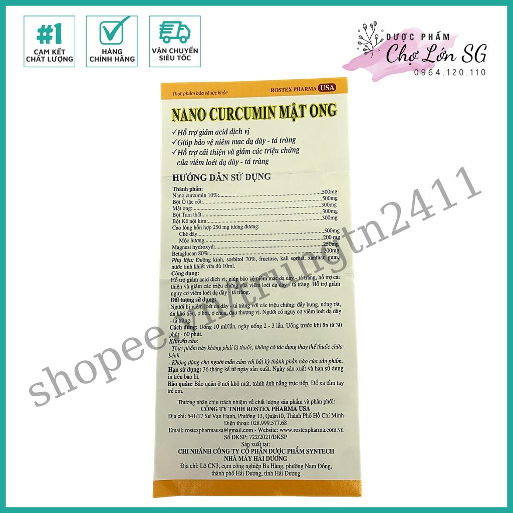 Dung dịch nghệ NANO CURCUMIN MẬT ONG giảm acid, cải thiện các triệu chứng về dạ dày – Hộp 15 gói