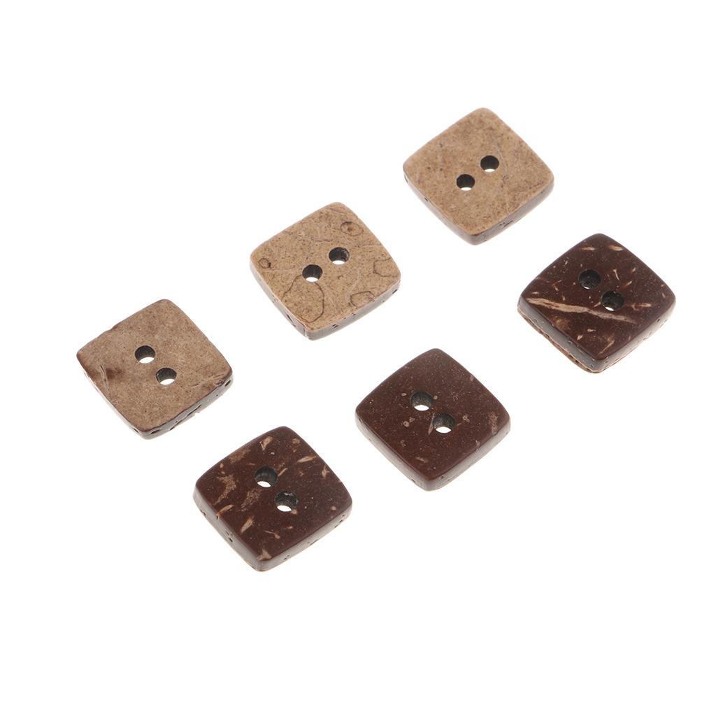 100 Chiếc Vintage Retro Gỗ Dừa Vỏ Nút 2 Lỗ Cho DIY May Thủ Công