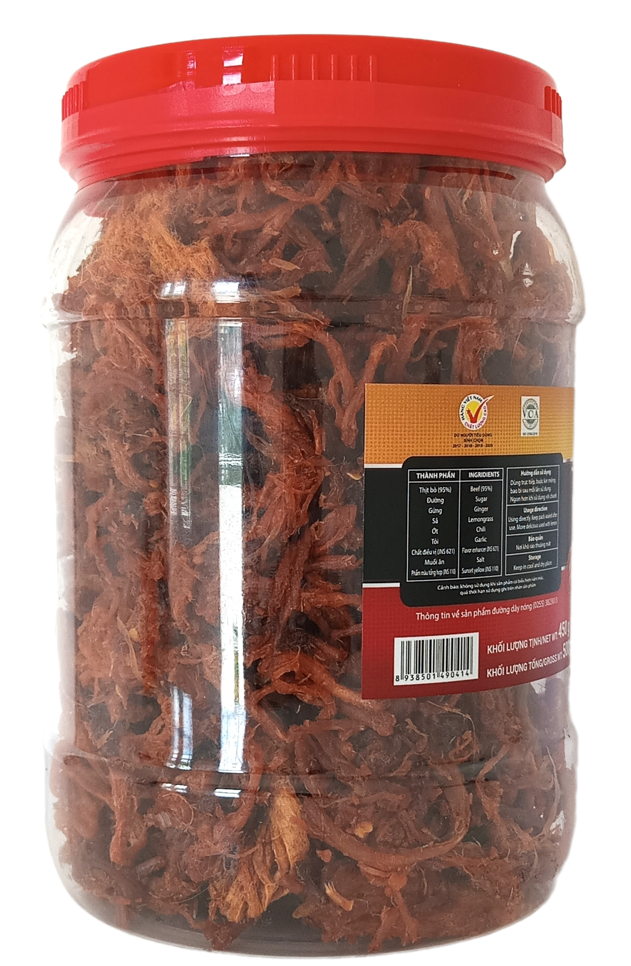 Bò Khô sợi mềm Thu Ba Quảng Ngãi 500gr ( KLT 450gr) cay vừa ngon