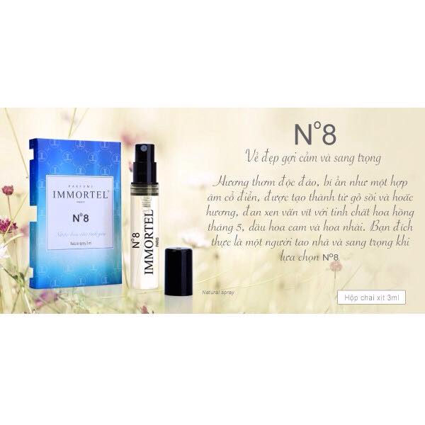 Nước Hoa IMMORTEL PARIS - Hộp Set1-3 chai xịt 3ml : - Eau De Parfum