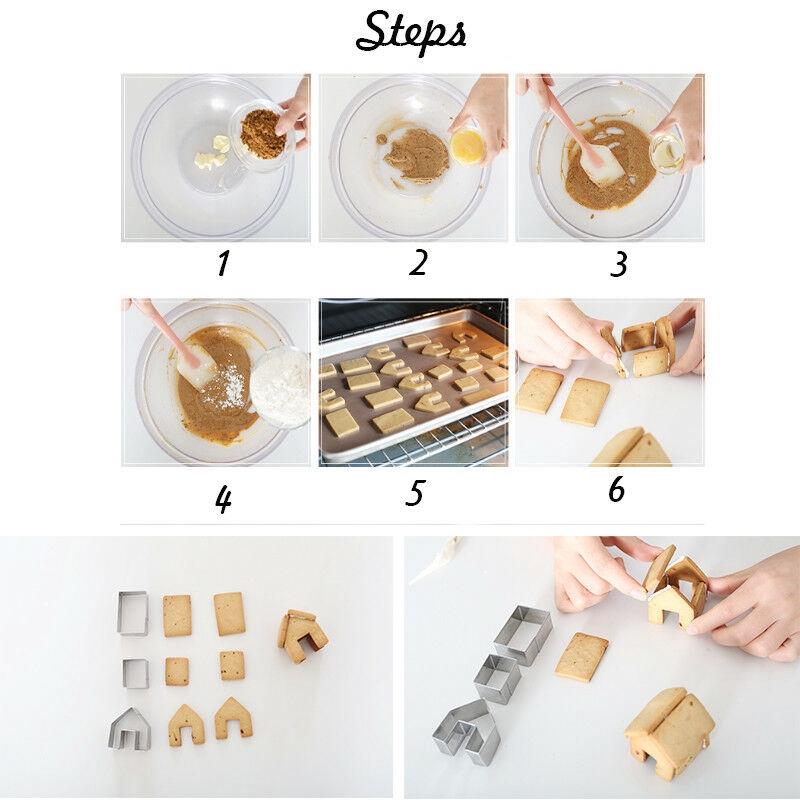 Bộ 3 Khuôn Cắt Bánh Quy Được Làm Từ Thép Không Gỉ Hình Ngôi Nhà