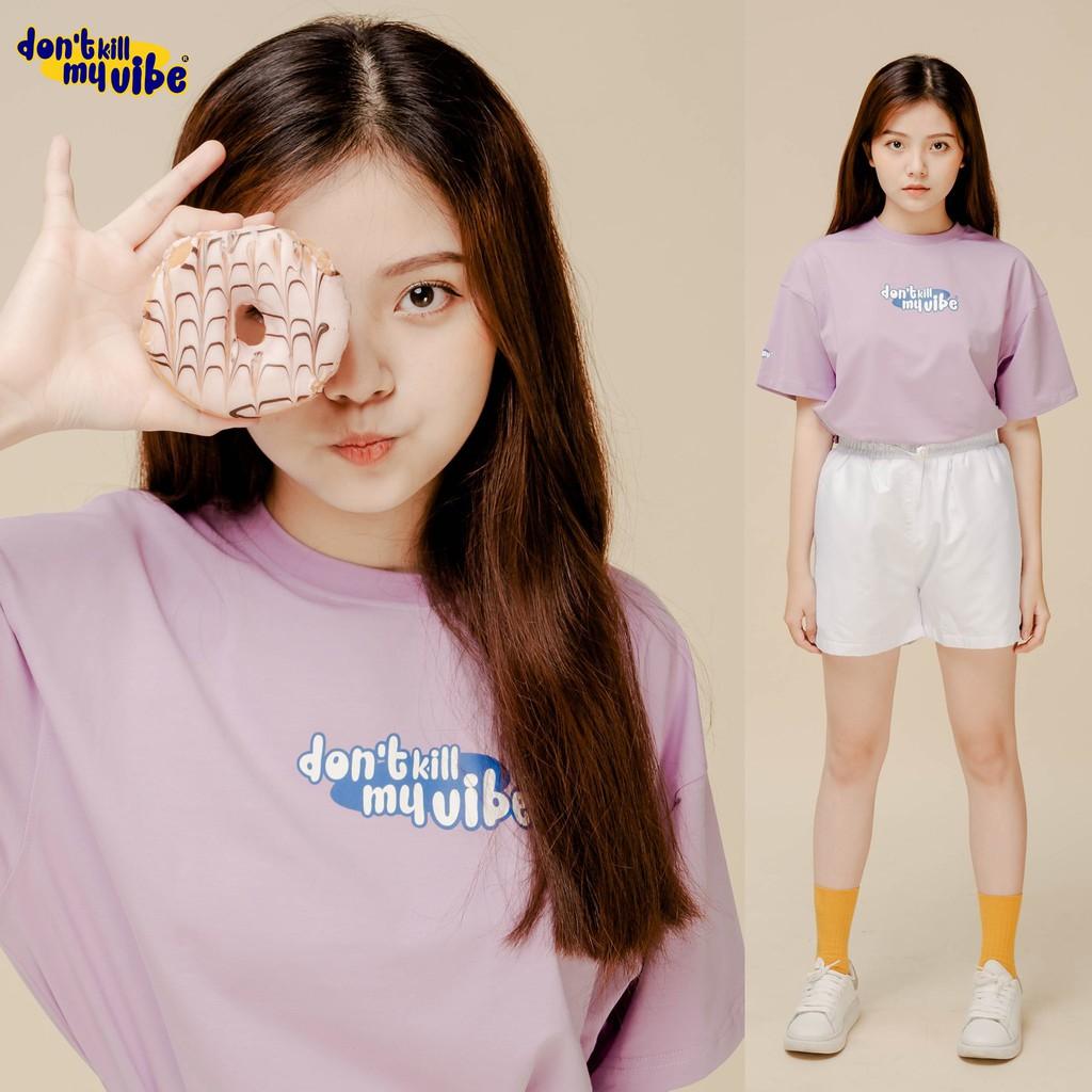 Áo thun nữ cotton màu tím đơn giản | DKMV Violet Basic Te
