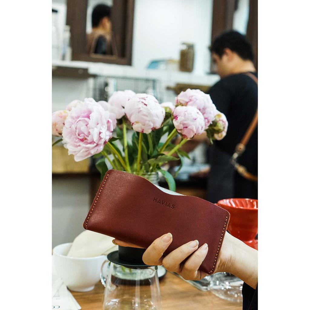 Couple Ví Opmo & Lemo Handcrafted Wallet Red Brown HAVIAS