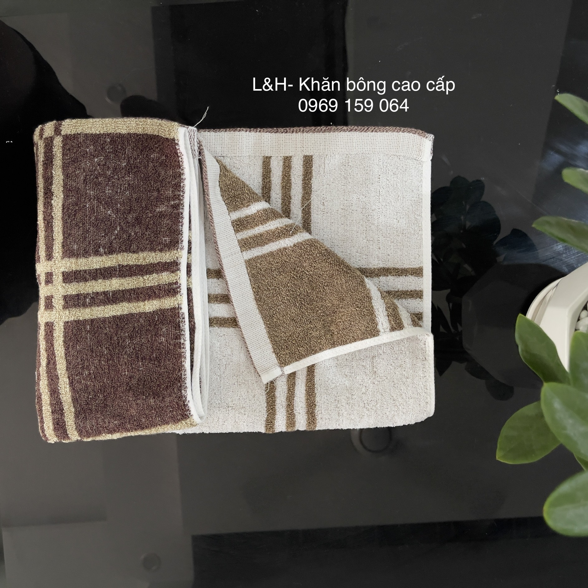 Khăn tắm kẻ Tân Thịnh, KT 50x100cm