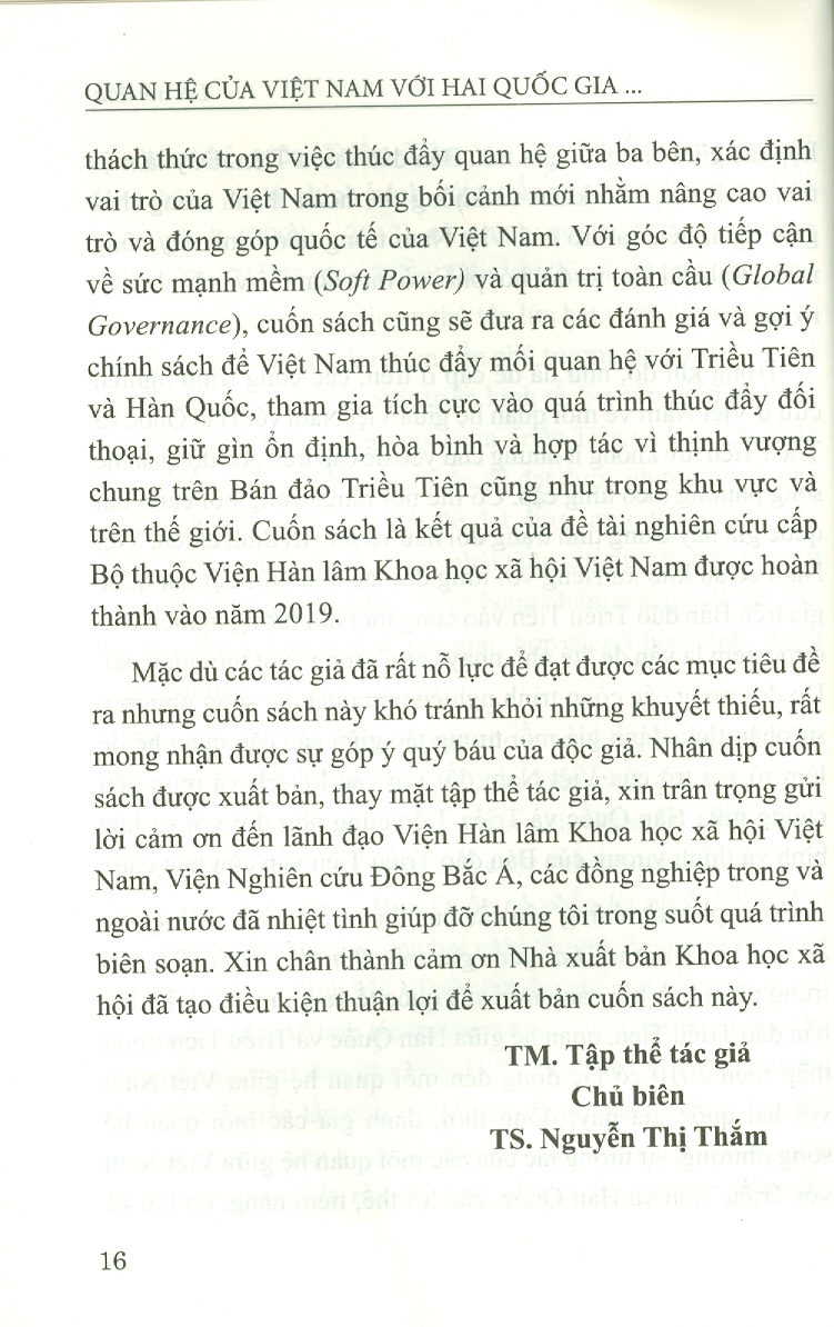 Quan Hệ Của Việt Nam Với Hai Quốc Gia Trên Bán Đảo Triều Tiên (Sách chuyên khảo)