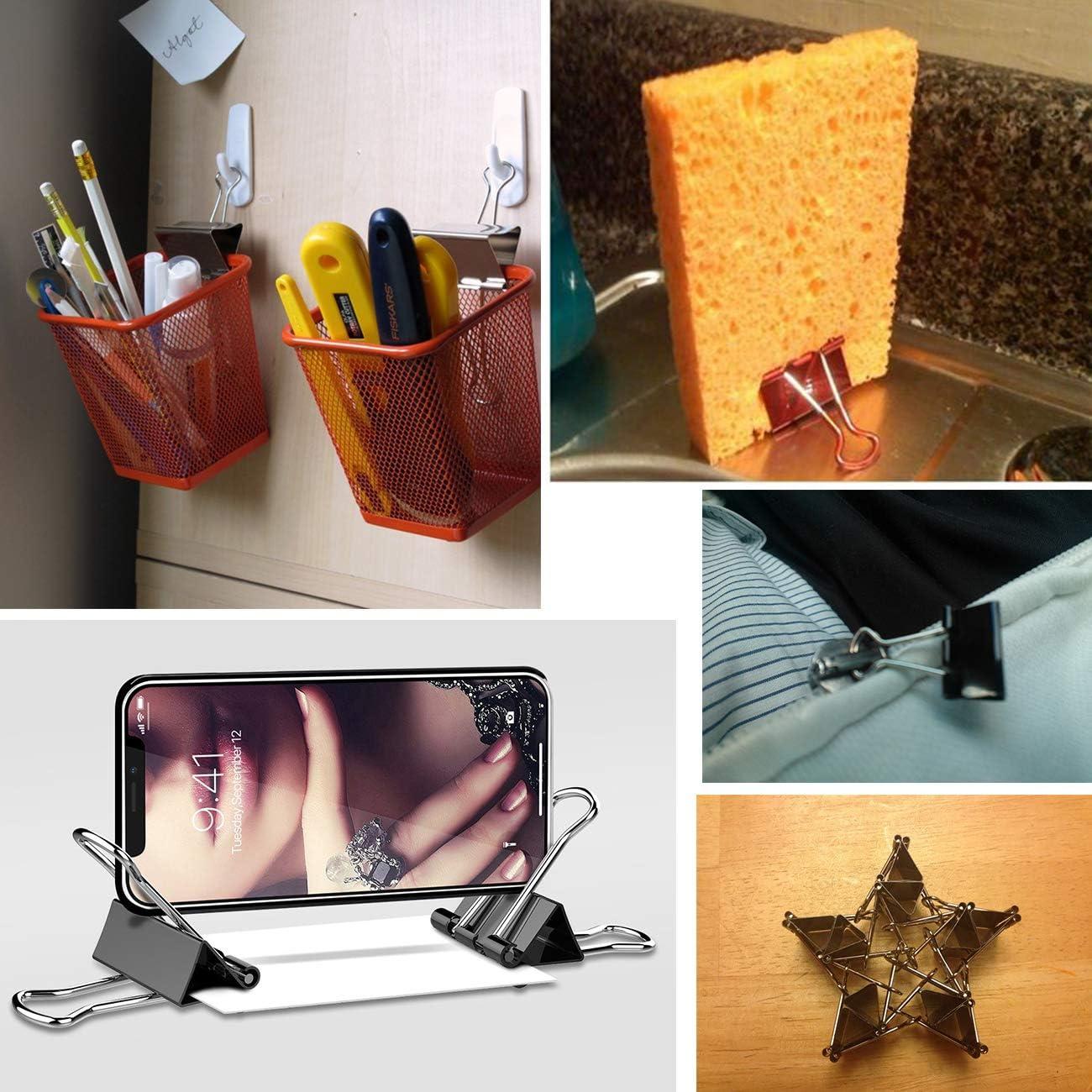 Bộ 120 Kẹp Gấp Kẹp Giấy Kẹp Kim Loại Kẹp Giấy Kẹp Đa Năng Để Ghi Chú Kẹp Văn Phòng Phẩm Đồ Văn Phòng, 6 Kích Cỡ Các Loại, NHIỀU