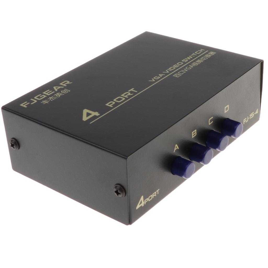Multiple Computer PC Laptop Display Selector Switcher, 4 VGA Input 1 Display