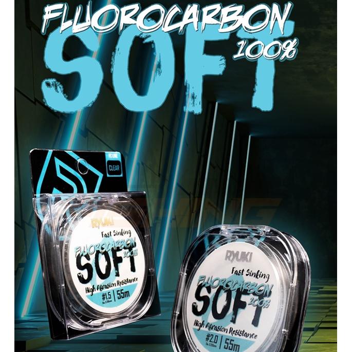 Dây Câu RYUKI Fluorocarbon Soft 55m, cước câu cá , cước thẻo câu đài