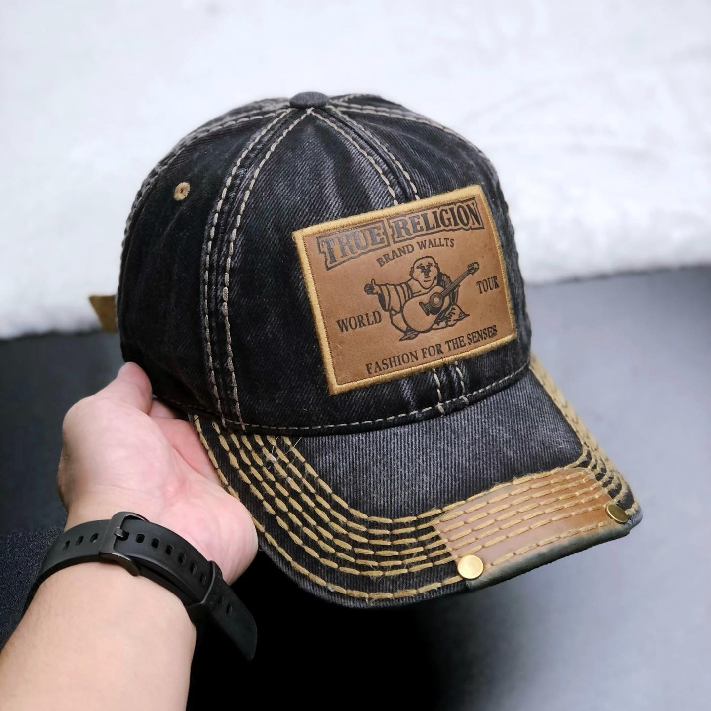 Nón kết, mũ lưỡi trai Ông Địa phối vải jeans form đẹp thời trang đường phố