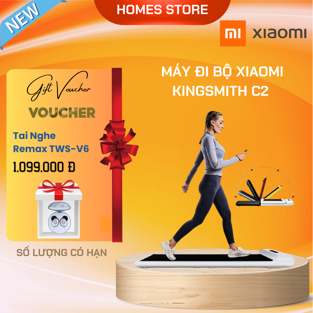 Máy Đi Bộ Thông Minh KingSmith Walkingpad C2 Kết Nối App Thông Minh Tốc Độ 1-6 Km/h - Hàng Chính Hãng