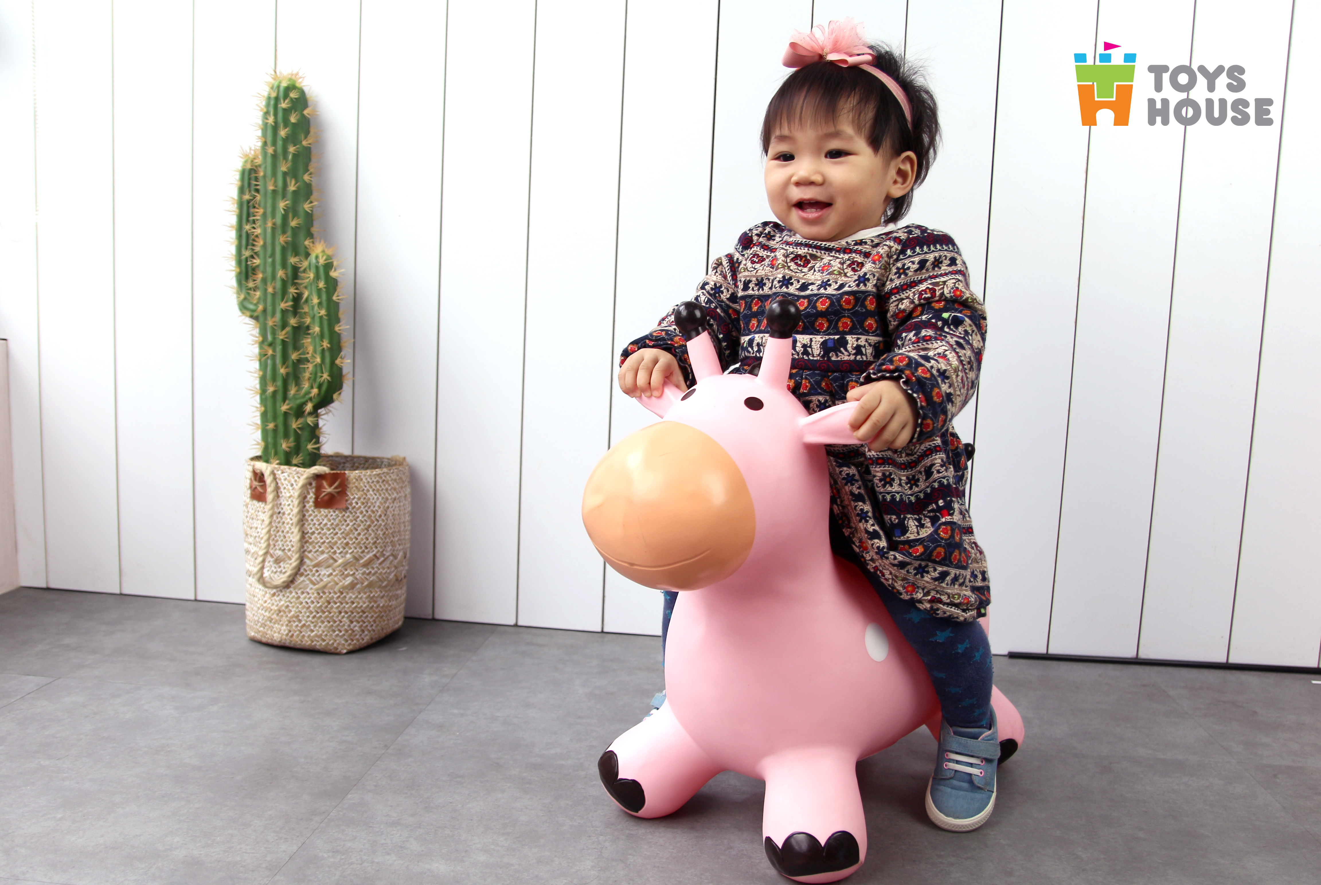 Thú nhún bơm hơi Toyshouse - Tiêu chuẩn xuất khẩu Mỹ và Châu Âu - Đồ chơi vận động cho bé từ 8 tháng
