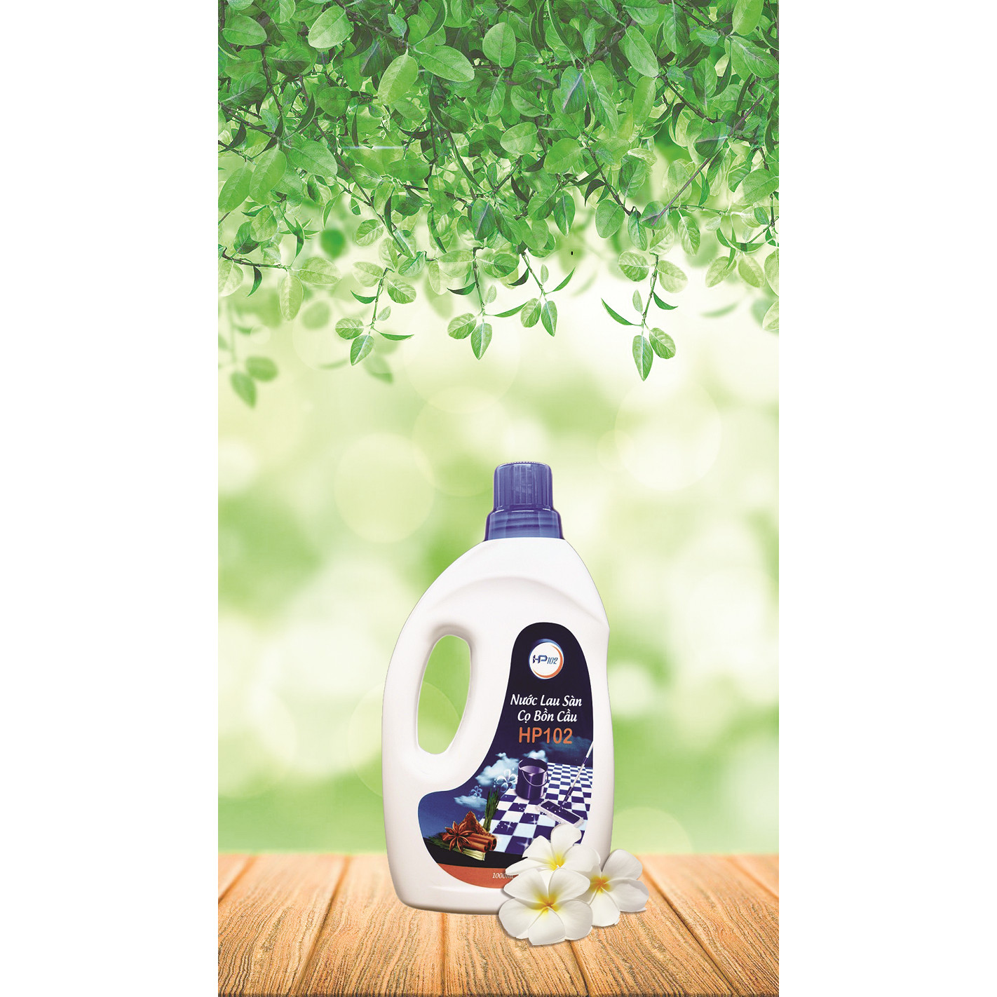Nước Lau Sàn - Tẩy Rửa Bồn Cầu HP102 - Sản phẩm có mùi thơm tự nhiên, và khả năng tẩy sạch ưu việt không kém các loại sản phẩm tẩy rửa khác (2 trong 1).