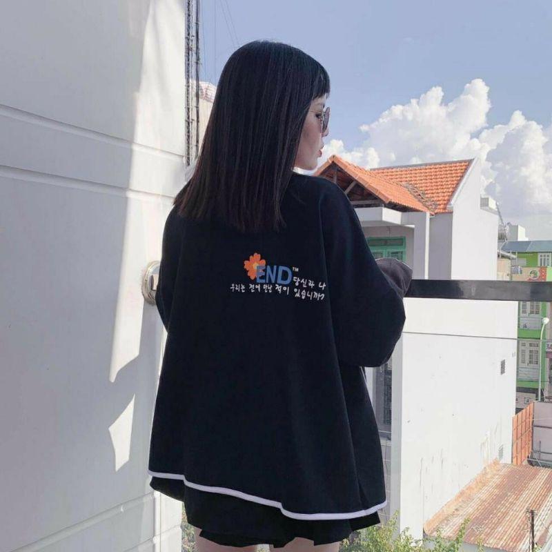 Áo khoác cardigan in endpay ulzzang chất nỉ end payce trắng đen UNISEX
