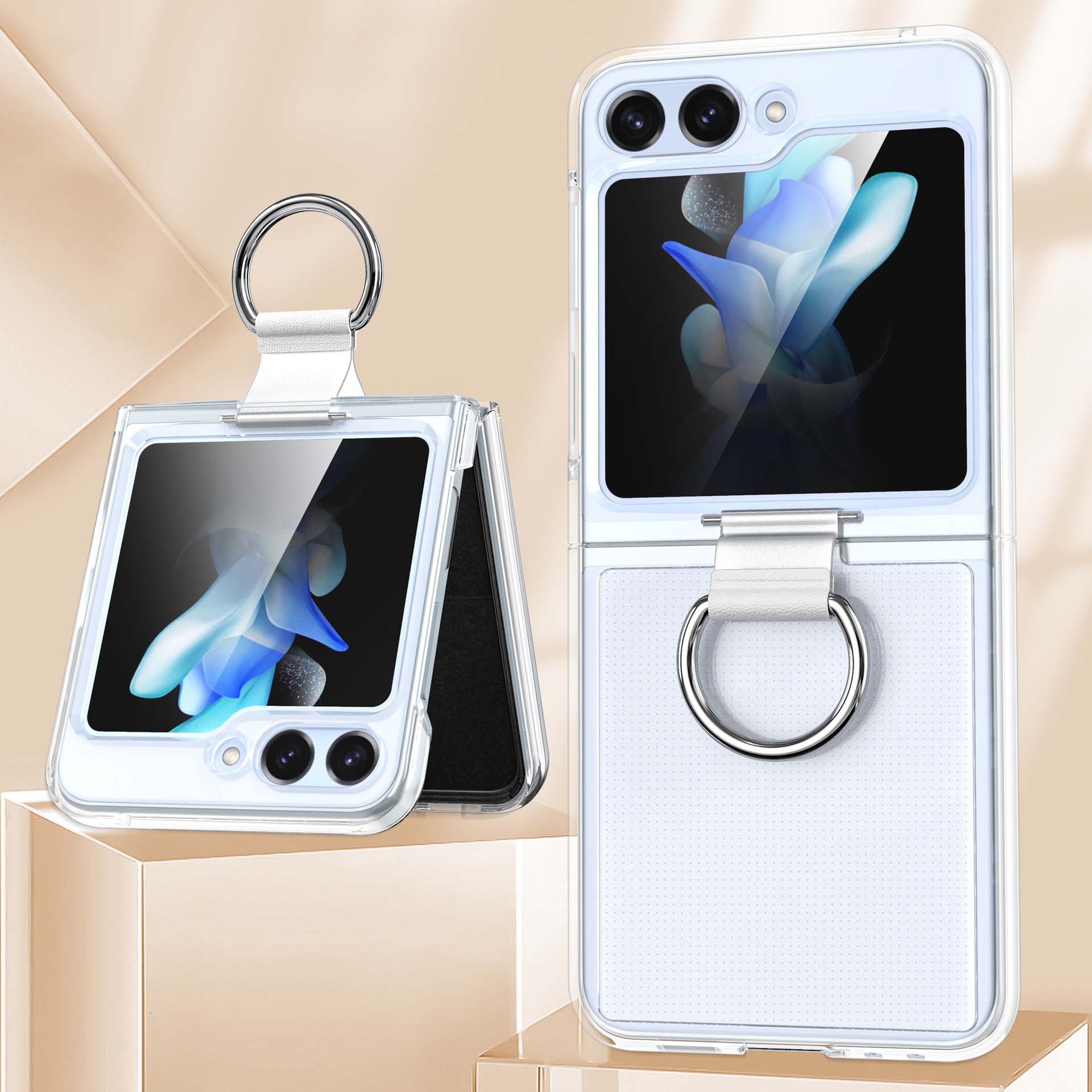 Ốp lưng cho Z Flip 5 samsung trong suốt có vòng treo - hàng nhập khẩu chính hãng