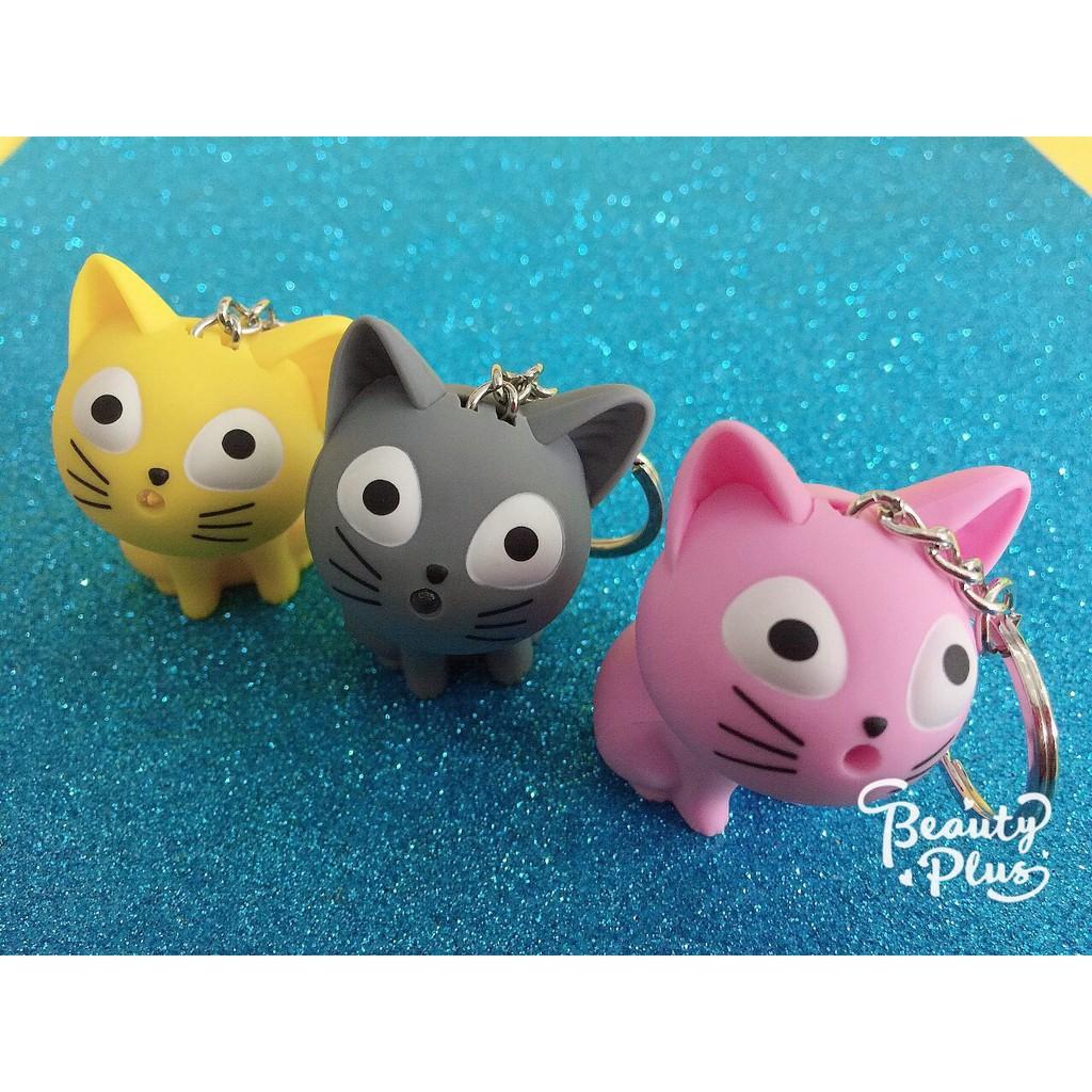 Móc Khóa Đèn Led Hình Mèo Có Đèn Led Phát Sáng,có âm thanh-Móc khóa hình mèo phát ra âm thanh và ánh sáng