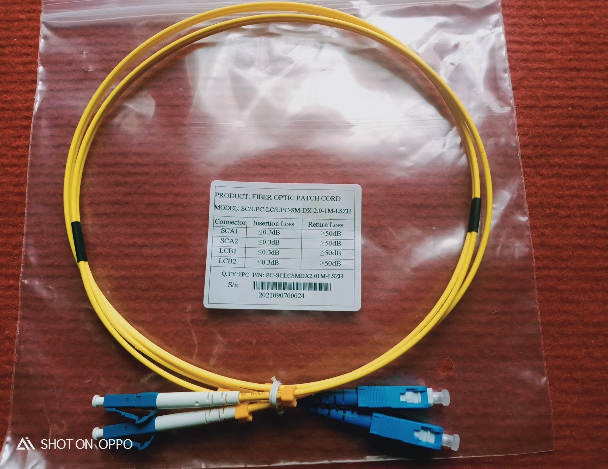 Combo 10 sợi dây nhảy quang SC/UPC-LC/UPC Single mode, duplex, 1M, 2.0mm. Hàng chính hãng