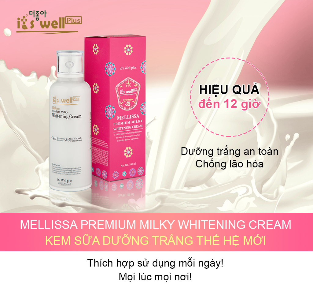 Kem Sữa Trắng Da It's Well Plus Mellissa Premium Milky Whitening Cream