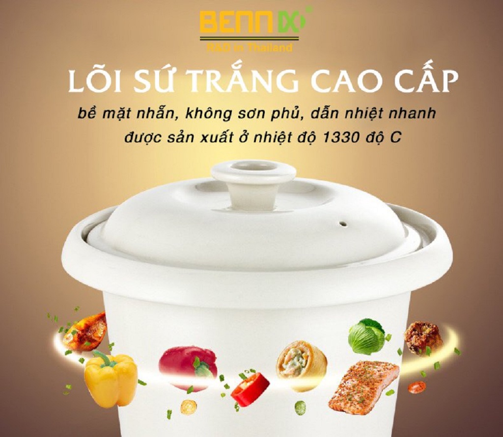 Nồi Nấu Cháo Chậm, Nồi Tiềm Đa Năng Bennix- Hàng Chính Hãng