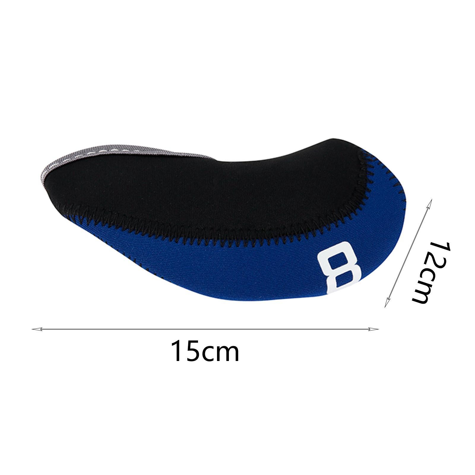 11Pcs Golf Iron Head Covers Neoprene Headcovers Protective Covers Blue Black