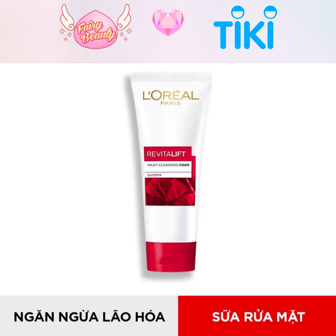 [L'OREAL PARIS] Sữa Rửa Mặt Cấp Ẩm Làm Sạch Tế Bào Chết Và Ngăn Ngừa Lão Hoá Chuyên Sâu Revitalift Cleansing Foam 100ml