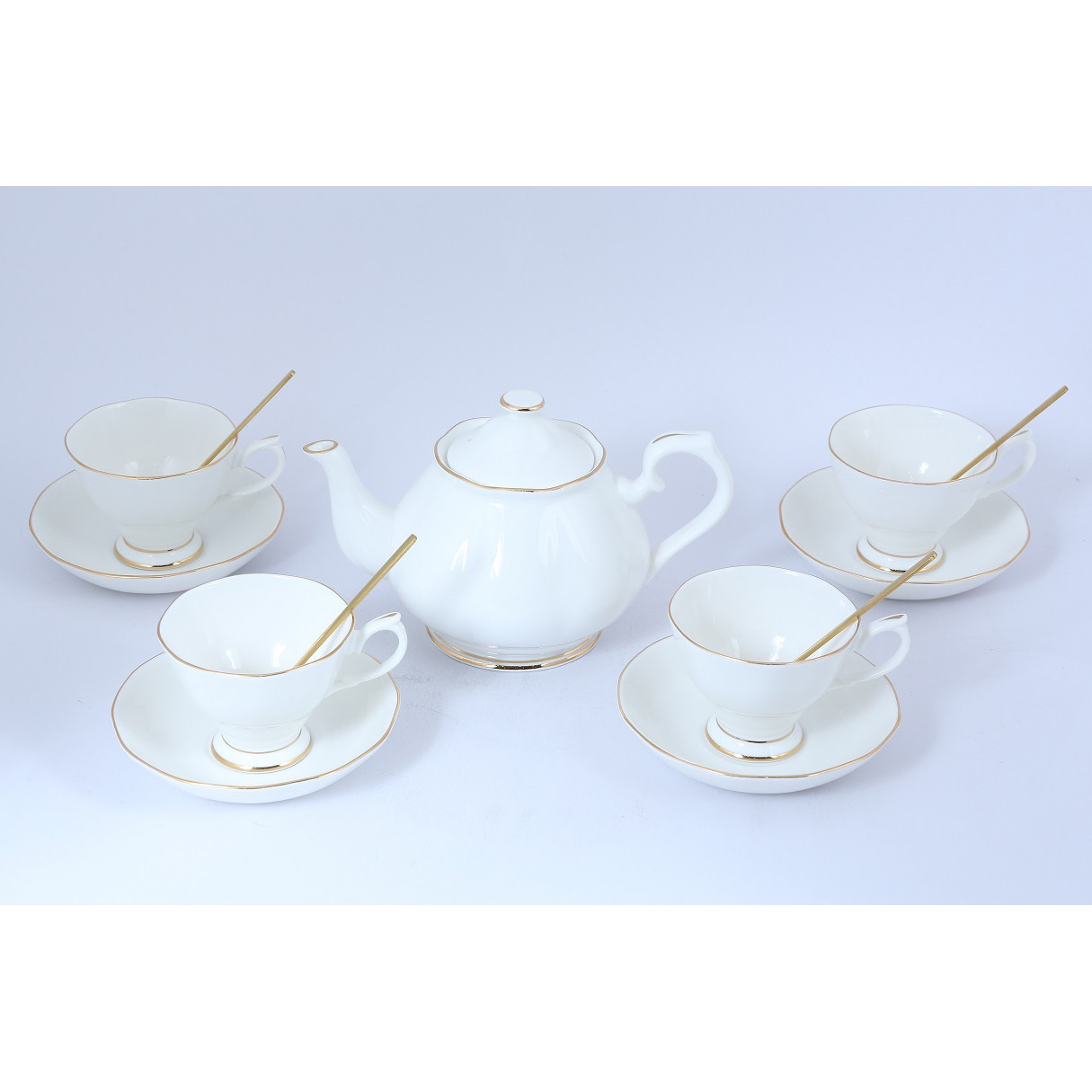 Bộ trà màu trắng 4 người 13 món 5259