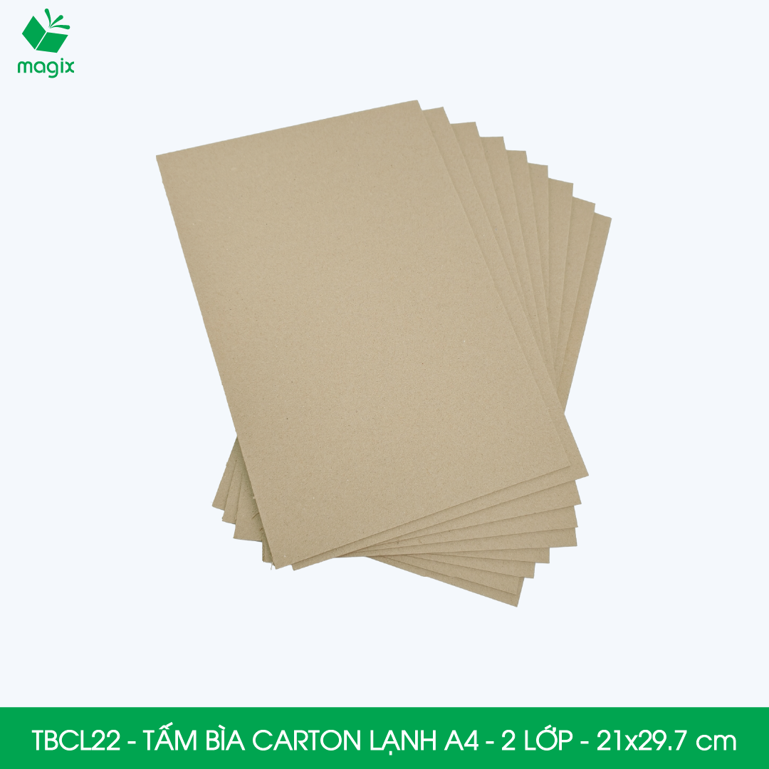 TBCL22 - A4 - Xấp 10 tấm bìa carton lạnh 2 lớp cho đóng gói, lót hộp, giữ form hàng, làm đồ handmade