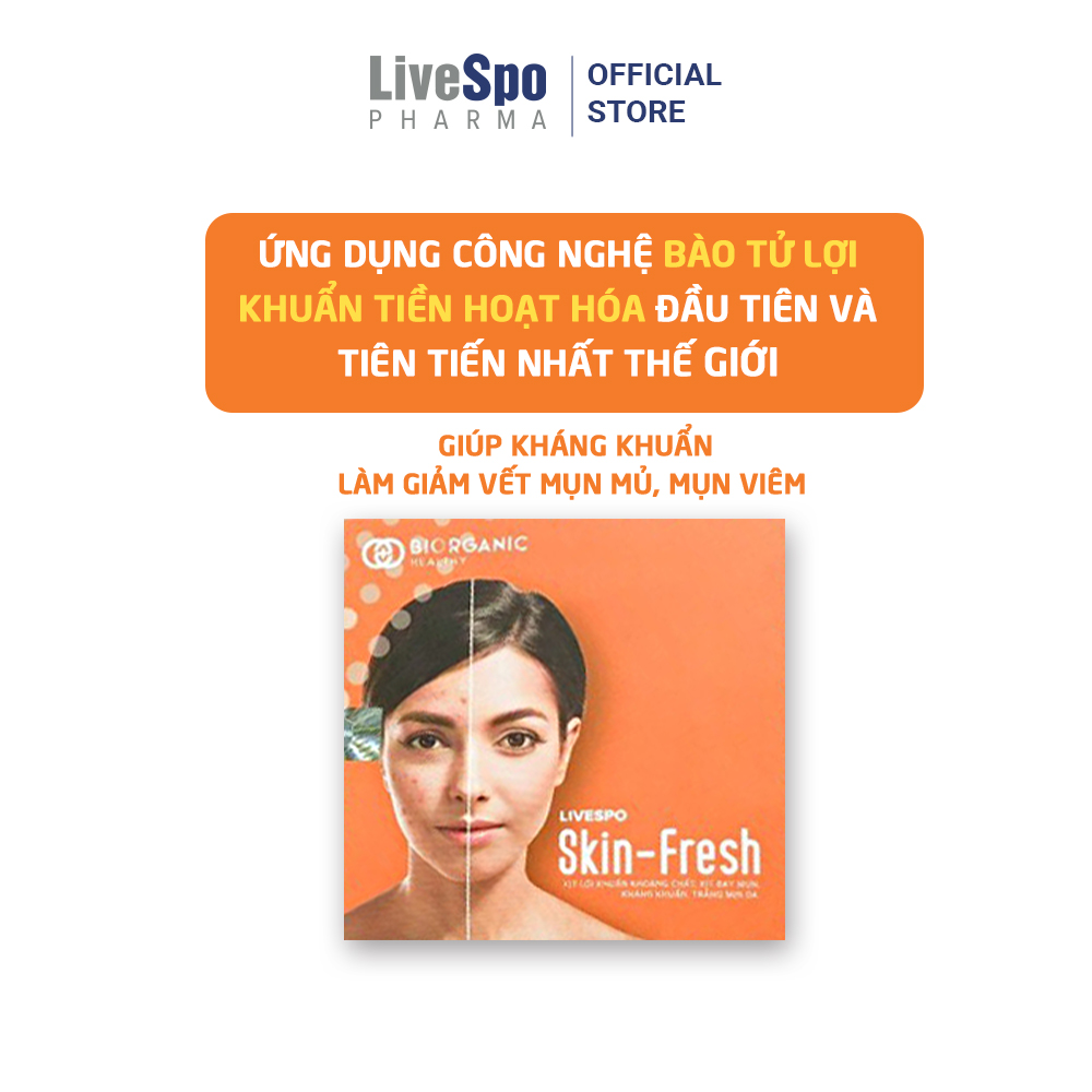 Xịt mụn LiveSpo Skinfresh giúp kháng khuẩn làm sạch mụn bằng khoáng chất lợi khuẩn cho da mặt