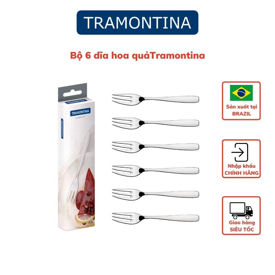 Bộ Dĩa Nhỏ Tramontina Essential 6 Chiếc Thép Không Gỉ Cao Cấp Sản Xuất Tại Brazil