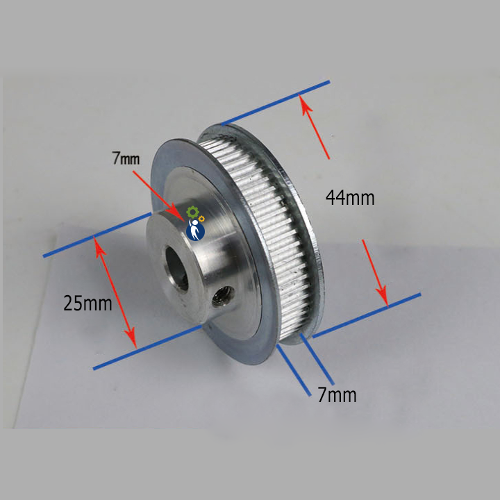 Buly, Puly, Pulley Trục 8mm - 60 Răng, sử dụng với dây đai 2GT-6mm