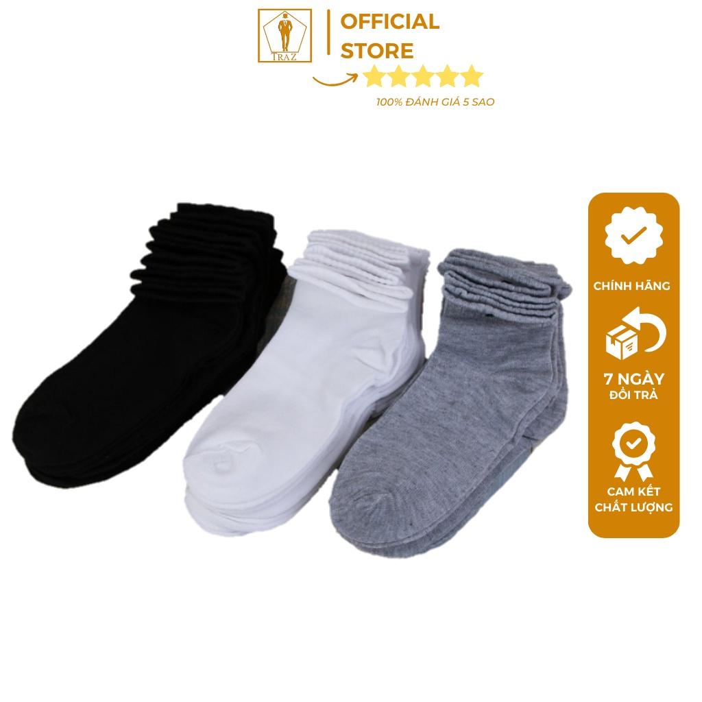 Tất Vớ Nam Thể Thao TRAZ Màu Đen, Trắng, Xám Cổ Ngắn, Cao Vải Mềm Hút Mồ Hôi