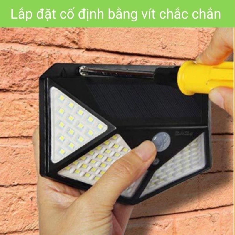 Đèn LED 100 Bóng Siêu Sáng SL-100,Cảm Biến Chuyển Động - Đèn Năng Lượng Mặt Trời 100 LED Siêu Sáng ( Có Vít Nở Đi Kèm)