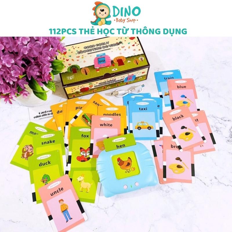 Máy đọc từ vựng tiếng anh, máy đọc 112 thẻ flashcard 224 từ vựng tiếng anh cơ bản giúp bé học tiếng anh Dino