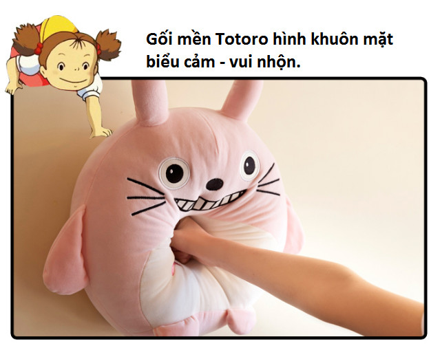 Gối mền TOTORO 3in1 mặt biểu cảm vui nhộn Vải nỉ nhung cực mịn, bộ chăn gối văn phòng