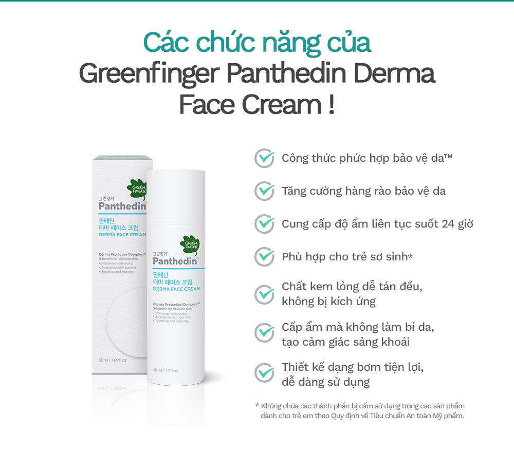 Kem Dưỡng Da Mặt Hàn Quốc Cho Bé Greenfinger Panthedin Derma Face Cream 50ML