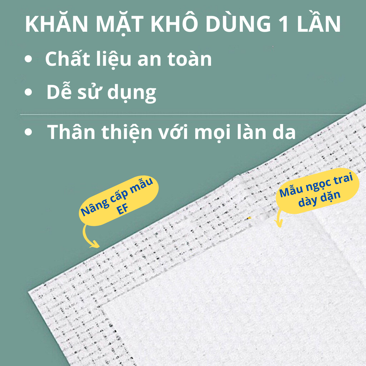 Khăn mặt khô tẩy trang rửa mặt MIANZ, khăn vải khô lau rửa đa năng chất liệu dày dặn gói 300gr sợi Viscose tổng hợp